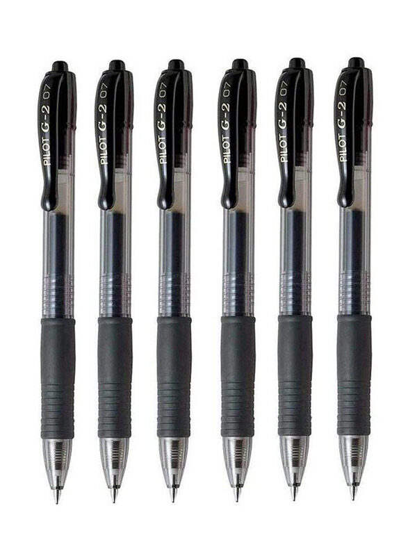 

Pilot 6-Piece Fine Retractable Rollerball Refillable Gel Pen Set, 0.7mm, Black