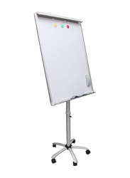SBC Flip Chart Stand Whiteboard with Wheels, White