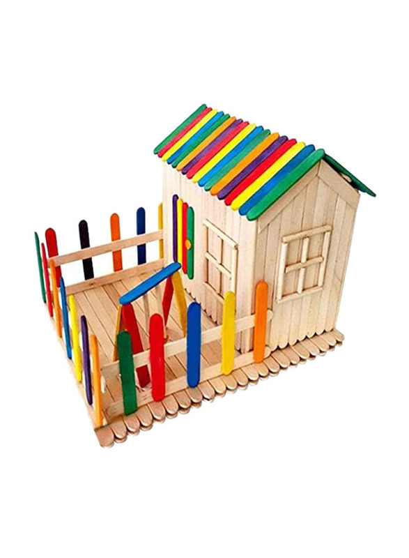 Funi Wooden Popsicle Sticks, 300 Piece, Multicolour