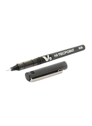 Pilot 6-Piece V5 Hi-Tecpoint Extra Fine Rollerball Pen, 0.5mm, Black