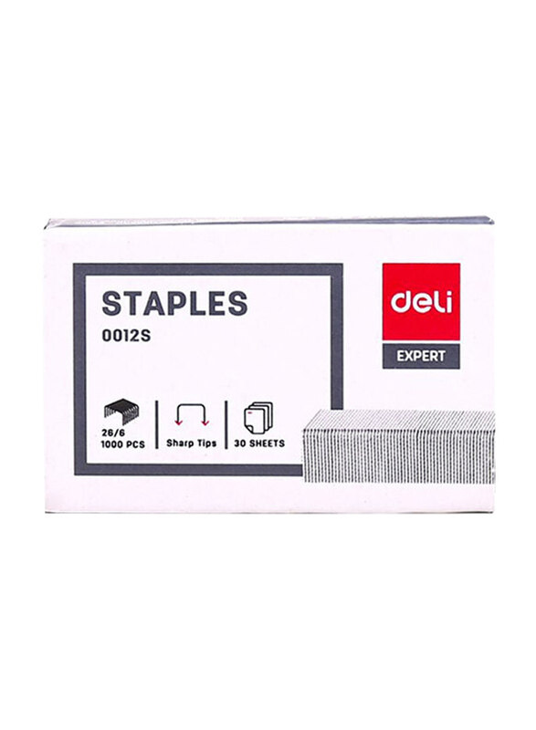 

Deli E0012S Staples Pin, 1 x 1000 26/6, Silver