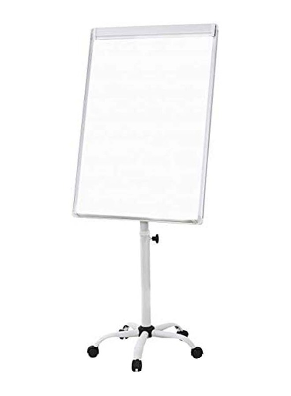 Flip Chart Stand with Wheels, 70 x 100cm, White