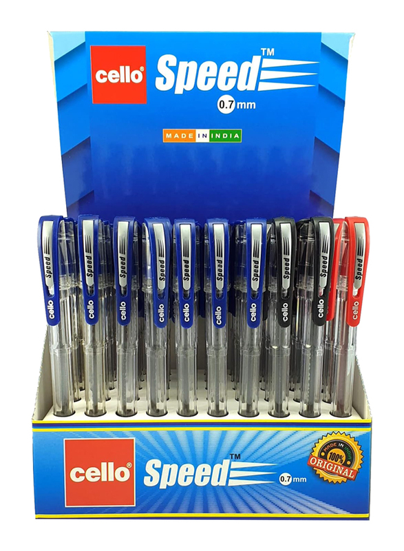 Cello 50-Piece Speed Ball Pen, 0.7mm, Multicolour