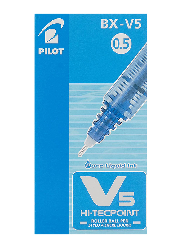 Pilot 12-Piece V5 Liquid Ink Rollerball Pen Set, 0.5mm, Blue