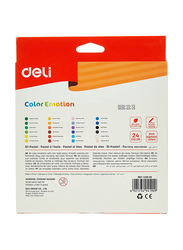 Deli Color Emotion Oil Pastel Set for Perfect Blending, 24-Piece, C20120, Multicolour