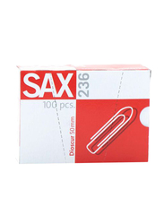 Quick Office Sax 236 Paper Clips, 50mm, 100 Pieces, Silver