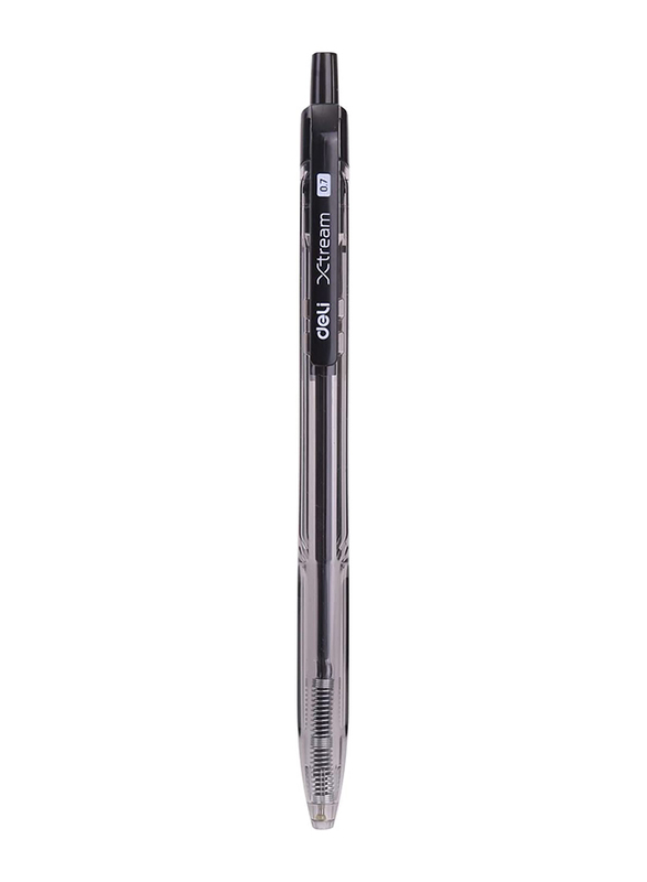 Deli 12-Piece Xtream Ballpoint Pen with Low Viscosity Ink, 0.7mm, Black