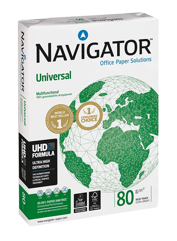 Navigator Copy Paper, 5 x 500 Sheets, 80 GSM, A4 Size, White