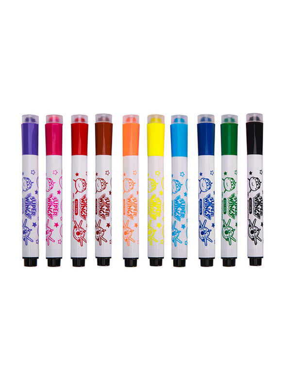 Deli 12-Piece Stamp Felt Superwing Colors Pen Set, Ec10904, Multicolour