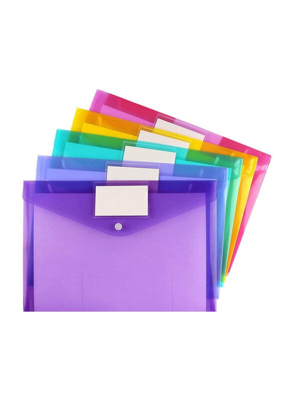 

Generic A4 Plastic Envelopes, 5 Piece, Multicolour