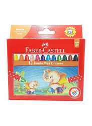 Faber-Castell Jumbo Round Wax Crayons, 12-Piece, Multicolour