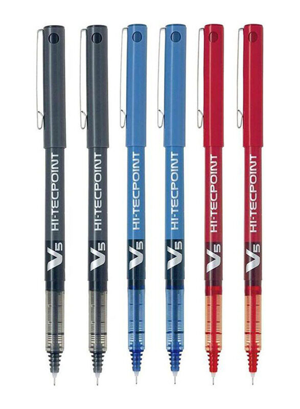 

Pilot 6-Piece BX V5 Hi-Tec point Extra Fine Ballpoint Pen Set, 0.5mm, Assorted Colours