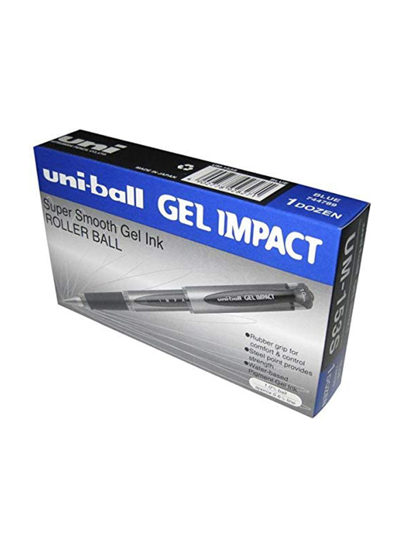 Uniball 12-Piece Gel Impact Broad Rollerball Pen Set, 1.0mm, UM153S, Blue
