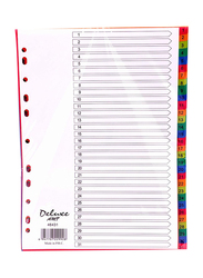 Deluxe Plastic Divider with Number 1-31, A4 Size, 10 Pieces, Multicolour