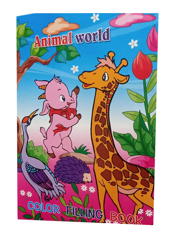 Animal World Colour Filling Book for Kids, Ages 3+, Multicolour