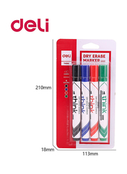DELI 4-Piece Think Whiteboard Dry Erase Marker, U00101, Multicolour