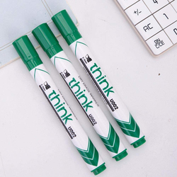 Deli 10 Pieces Think Chisel Tip Dry Erase Markers, EU00250, Green