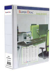 Super Deal 2D Ring Binder, A4 Size, 1.5-inch Spine, White