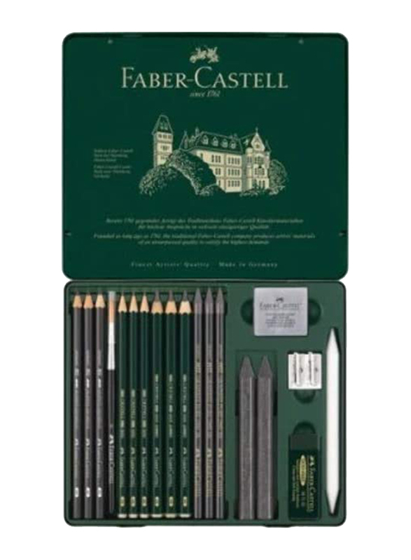 Faber-Castell 19-Piece Pitt Graphite Pencils, AG112973, Multicolour