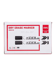 Deli 10 Pieces Think Chisel Tip Dry Erase Markers, EU00220, Black