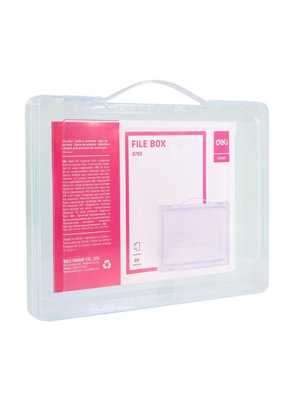

Deli A4 Document File Box with Handle, White
