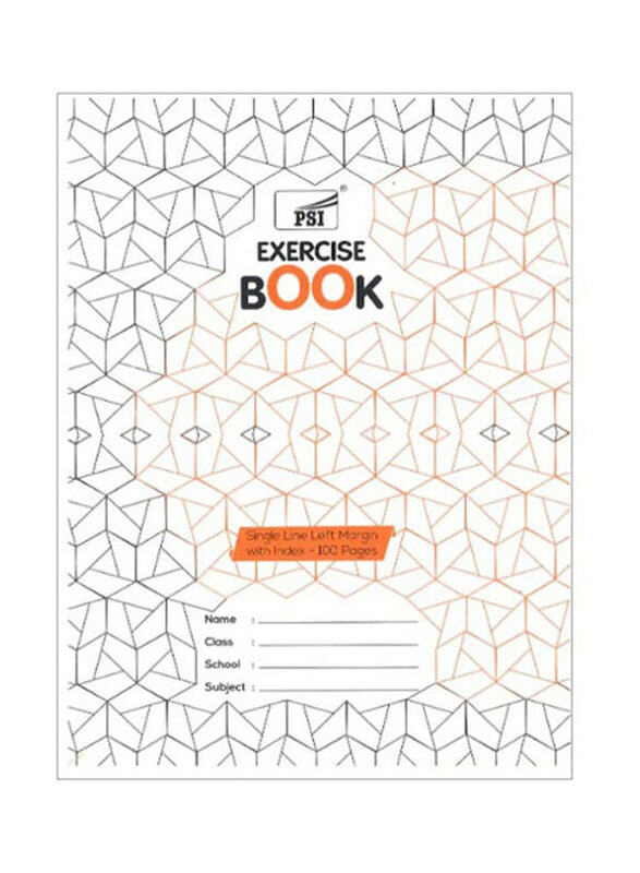 

PSI Single Lined Exercise Book, 100 Pages, Multicolour