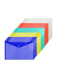 Xsj Poly Envelope Folder, A4 Size, 20 Pieces, Assorted Colours
