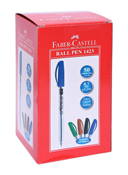 Faber Castell 50-Piece Ballpoint Pen, 0.7mm, 1423, Blue