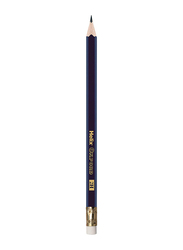 Helix 12-Piece Oxford 2H Grade Graphite Pencils with Eraser Tip, 187353, Black