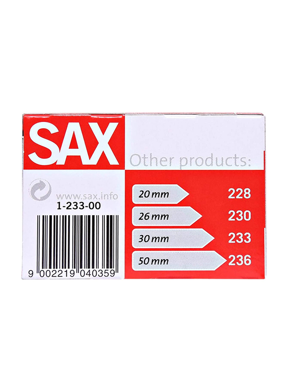 Sax Paper Clip, 30mm, 10 x 100 Pieces, Silver