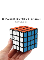 D-FantiX Qiyi Qiyuan 4x4x4 Speed Cube Magic Cube Toy, Ages 3+, Multicolour