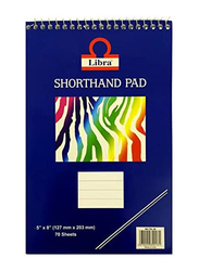 Libra Top Spiral Portable Interpretation Shorthand Notepad, 5 x 8 inch, 12 x 70 Sheets, TCOS-ST04B, White