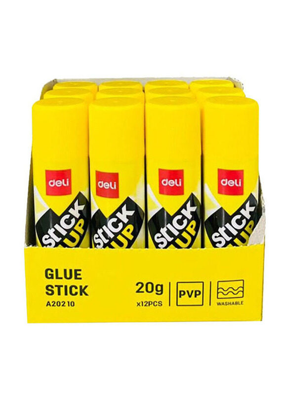 

Deli PVP Glue Stick, 12 Pieces, White