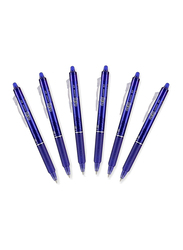 Pilot 6-Piece Frixion Clicker Retractable Erasable Gel Pens, Blue