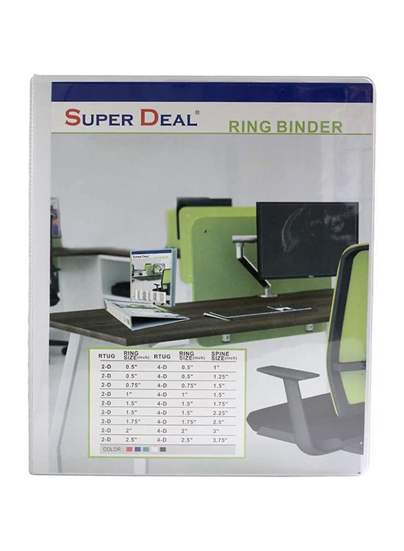 Super Deal 2D Ring Binder, A4 Size, 2-inch Spine, White