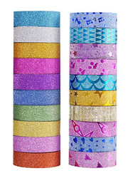 Otnice DIY Decorative Paper Glitter Tape Stickers Set for Office & School, 20 Rolls, Multicolour