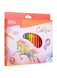 Deli Colorun Felt Colouring Pen Set, 18-Piece, Multicolour