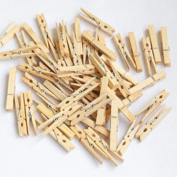 Hzlhzyy Wooden Clothes Pins, 100 Pieces