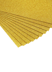 Caffaina Powder Glitter Paper Sponge Sheet Set, 10 Sheets x 10 Pieces, A4 Size, Multicolour