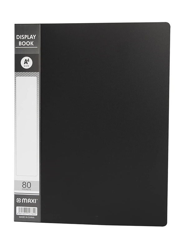 Maxi 80 Pocket Display Book, A4 Size, DB80BL, Black