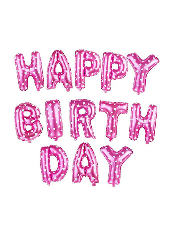 Party Propz Happy Birthday Foil Balloon, 13 Pieces, Ages 3+, Pink