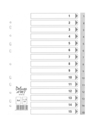 Deluxe PVC Divider with Numbers, 10 Sheets, A4 Size, 47431, Grey