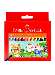 Faber-Castell Jumbo Wax Crayons, 90mm, 24 Pieces, 120039, Multicolour