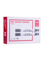Deli 12-Piece Think Dry Erase Marker, EU00120, Black