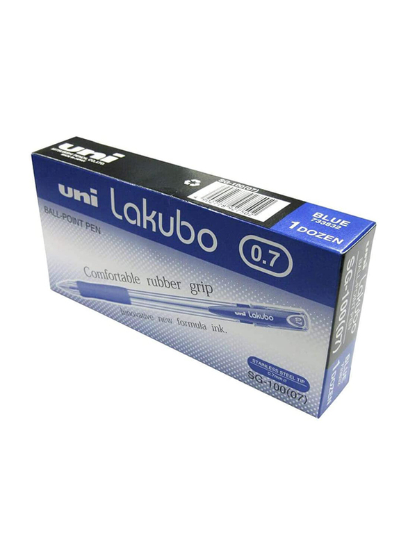 Uniball 12-Piece Lakubo Ballpoint Pen Set, 0.7mm, SG100F, Blue