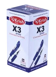 Krish 50-Piece X3 Ball Pen, 0.7mm, Blue