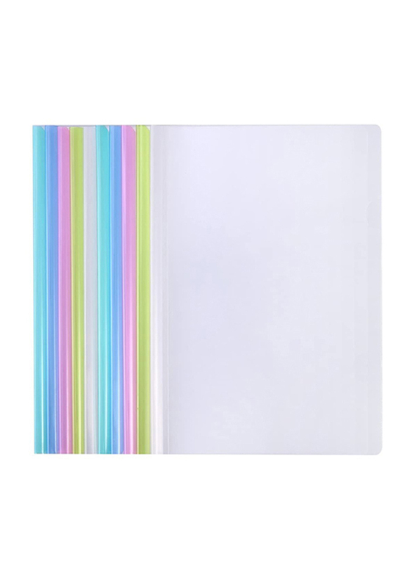 10 Pcs Clear A4 Slide Binder Folders. Sliding Bar Report Covers. Plastic  File Folder Project Presentation Covers. (5 Colors)