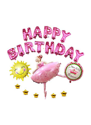 Party Propz Happy Birthday Foil Balloon, 13 Pieces, Ages 3+, Pink