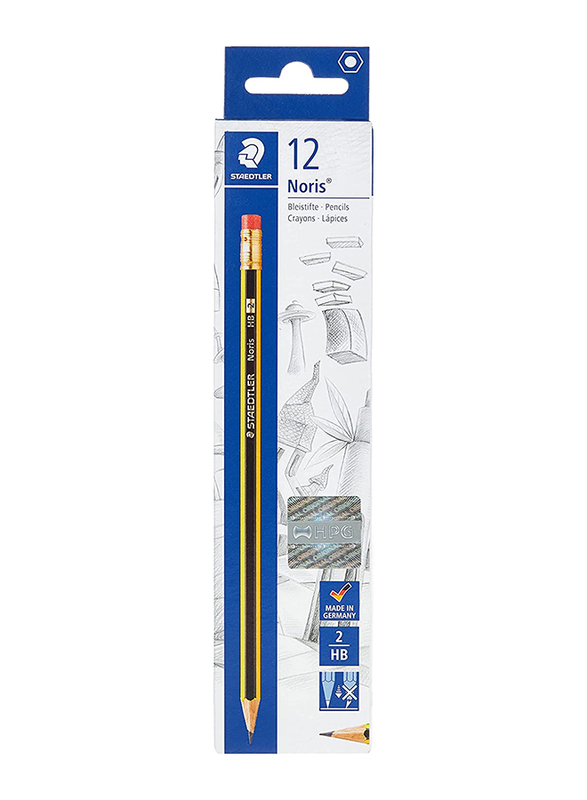 Staedtler 12-Piece Noris Pencil with Rubber Tip Set, Multicolour