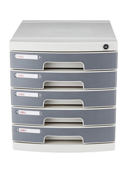 Deli 5 Layer File Lock Cabinet, E8855, Light Grey